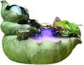 Tabletop Fountain Waterfall Indoor Fountain Chinese Style Lotus Leaf and Flowing Water Ornaments Circulating(Small)