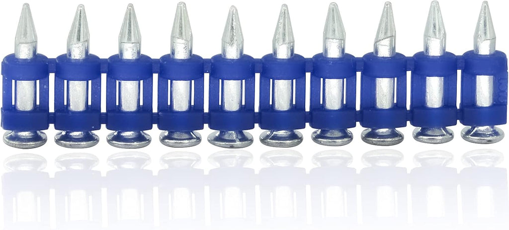 10 Boxes - KIMSING MTSD-19 12 Gauge 3/4 Inch X .109 Inch Smooth Shank Plastic Collated Concrete and Steel Drive Pin Mechanical Galvanized for Gas Power Concrete and Steel Nailer 1,000 PCS/Box