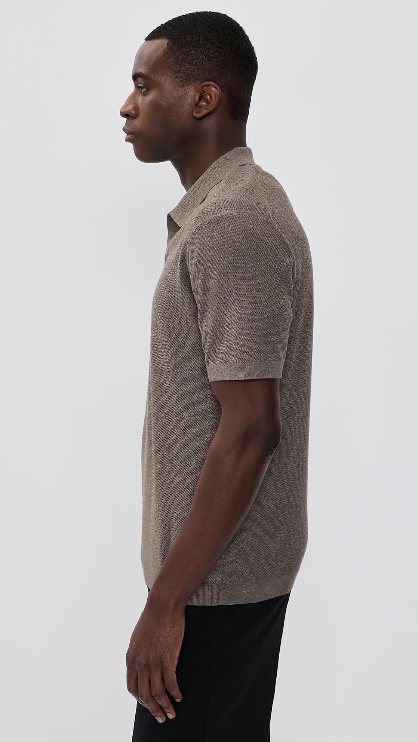 Theory Men's Brenan Johnny Collar Polo in Fine Bilen