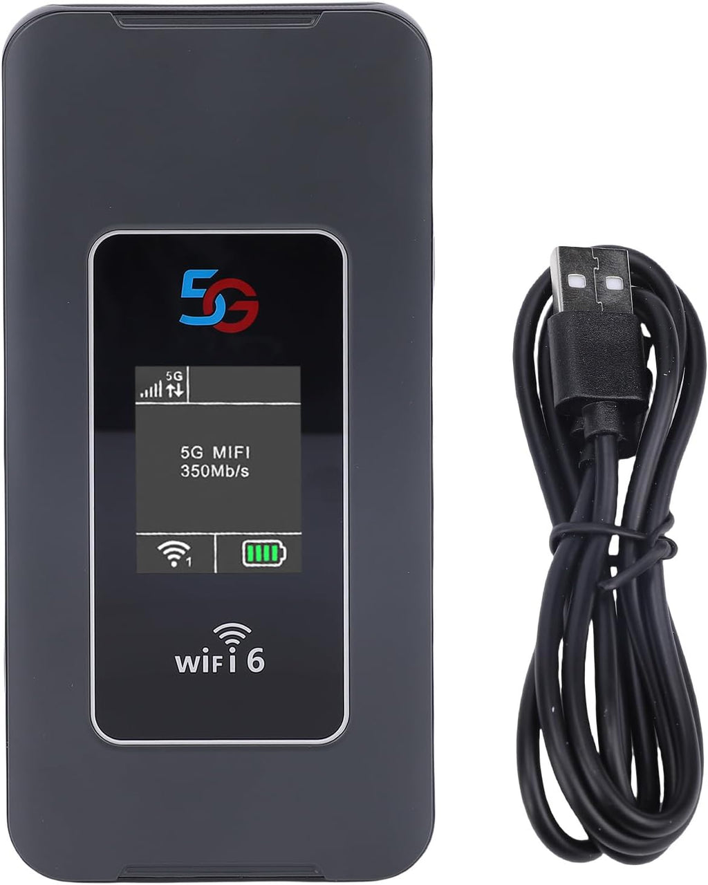 5G Mobile Hotspot, WiFi 6, 2,4 GHz, 5,8 GHz, Portable Router with SIM Card Slot, 32 Devices, 8000mAh, Support 4G LTE Mobile Internet, for Travel, Home, Work