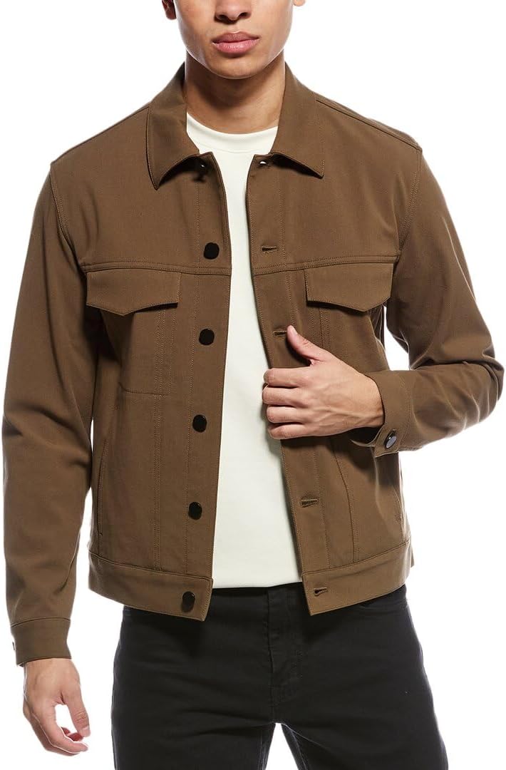 Theory Men's River Jacket in Neoteric Twill, Duffle, XL
