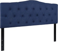 Flash Furniture Cambridge Button Tufted and Diamond Stitched Upholstered Queen Size Headboard in Navy Fabric