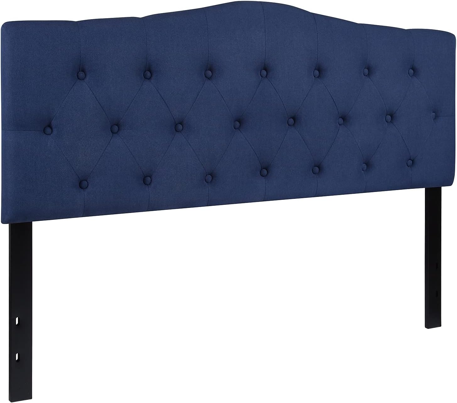 Flash Furniture Cambridge Button Tufted and Diamond Stitched Upholstered Queen Size Headboard in Navy Fabric