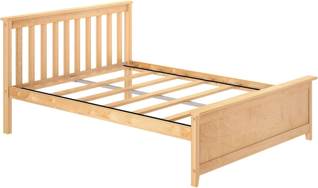 Plank+Beam Solid Wood Full Bed Frame, Platform Bed with Headboard, Natural