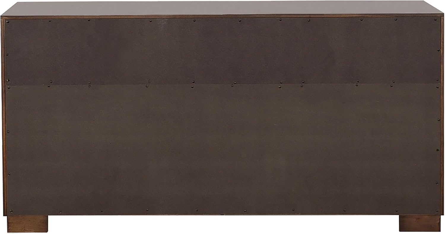 Coaster Home Furnishings Jessica Contemporary 5-Piece Bedroom Set Eastern King Size LED Panel Bed Frame 43-inch Headboard Cappuccino 200711KE-S5P