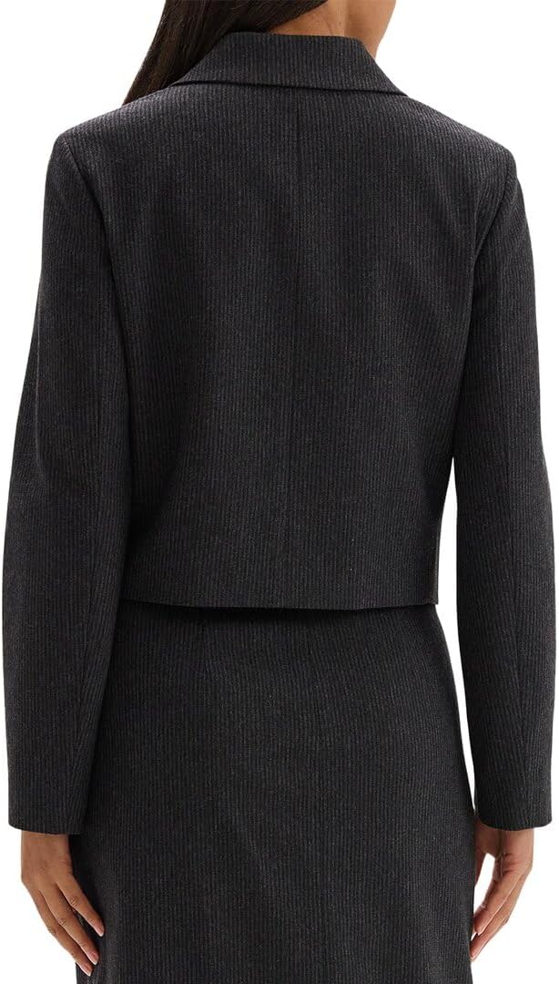 Theory Womens Short Flannel Jacket, 4, Black