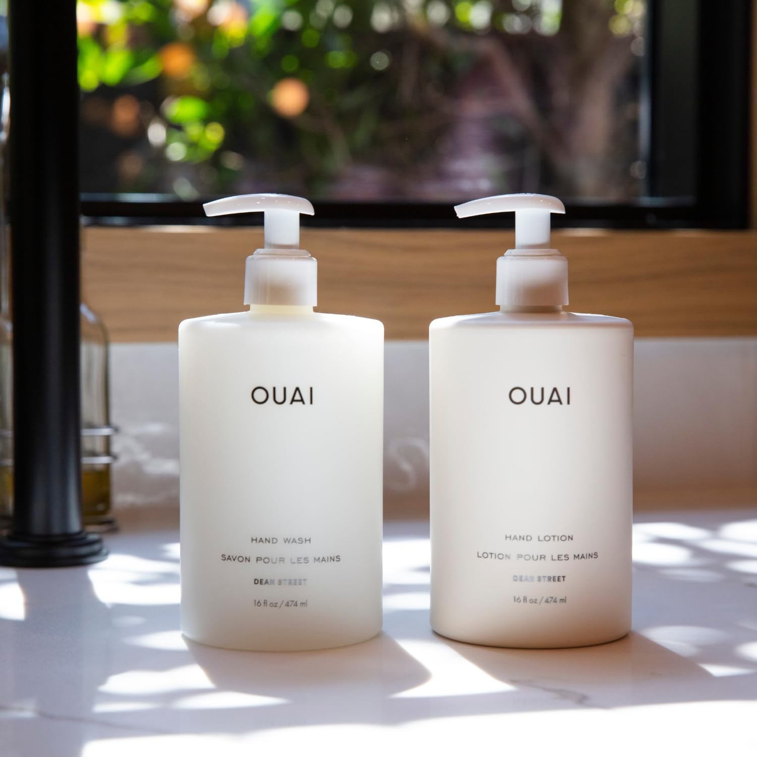 OUAI Healthy Hair & Hand Bundle - Fine Hair Shampoo, Conditioner, Hand Wash & Lotion - Hydrating Body Care Set (4 Count, 2x 10oz/2x 16oz)