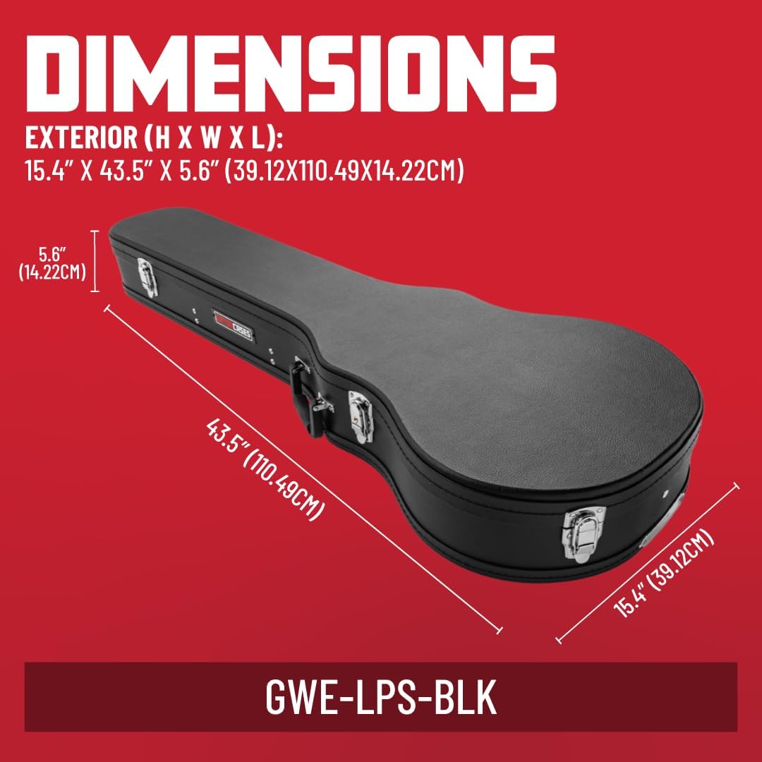 Gator Cases Traditional Series Hard-Shell Wood Case for Les Paul Style Guitars (GWE-LPS-BLK)