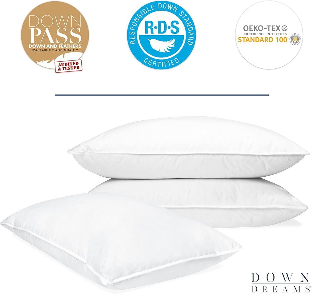 Down Dreams Manchester Mills Classic Pillows - Queen/Medium Support, 2-Pack