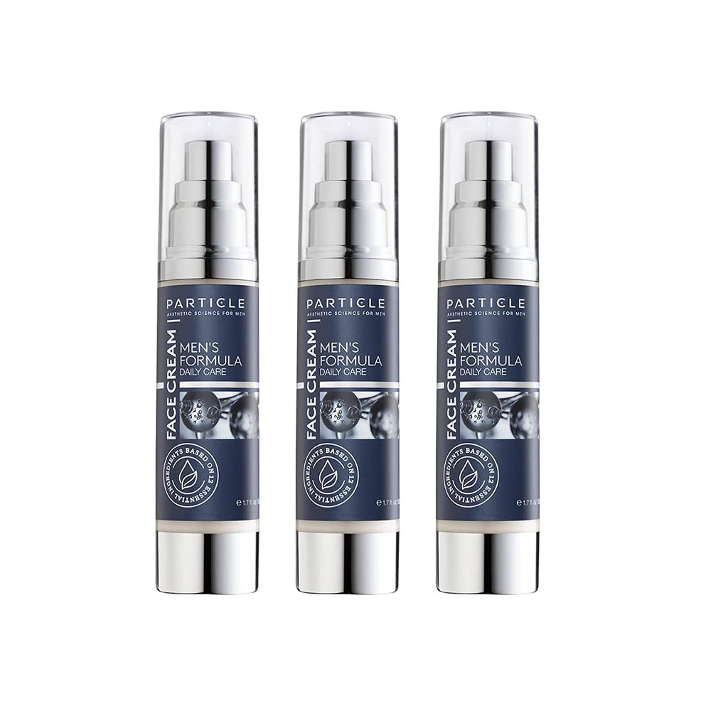 Particle 6 in 1 Face Cream for Men, Men's Daily Hydrating Moisturizer with Vitamin C, Jojoba Oil, Vitamin E & Hyaluronic Acid, Skin Care Routine, Healthy Skin Support, 1.7 FL OZ, Pack of 3