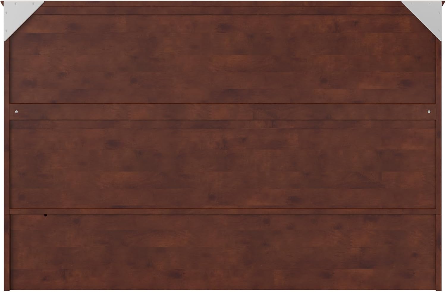 AFI, Southampton Murphy Bed Chest Queen with 6' Mattress, Storage Drawer & Built-in USB Charger, Walnut