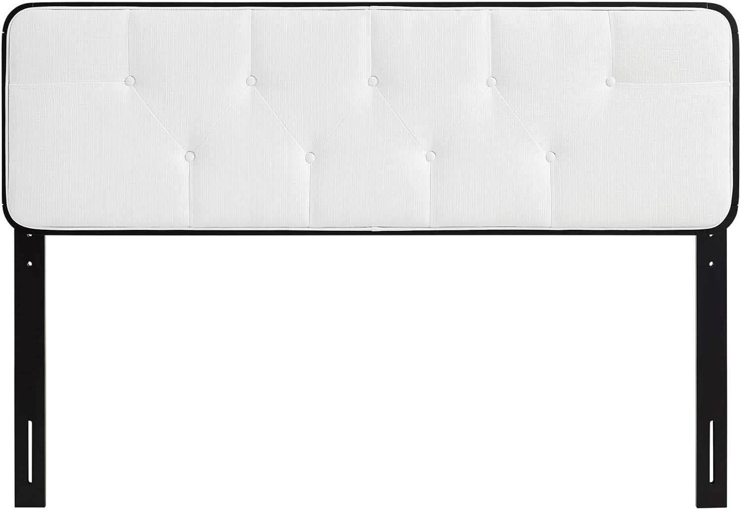 Modway MOD-6233-BLK-WHI Collins Tufted Full Fabric and Wood Headboard, Black White