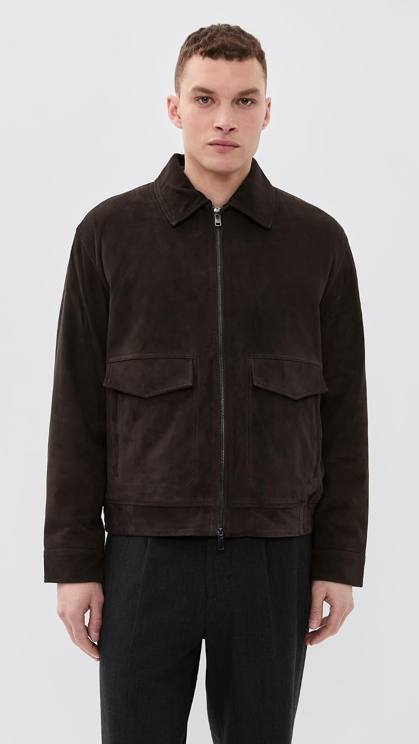 Theory Men's Aviator Jacket in Reece Suede