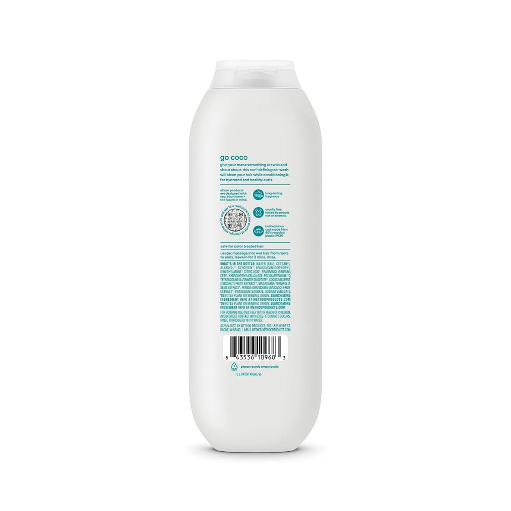 Method Curl Defining Co-Wash, Coco Twist – Moisturizes & Detangles Hair - Sulfate Free, Paraben Free & Safe for Color Treated Hair - 13.5 oz (Pack of 12)