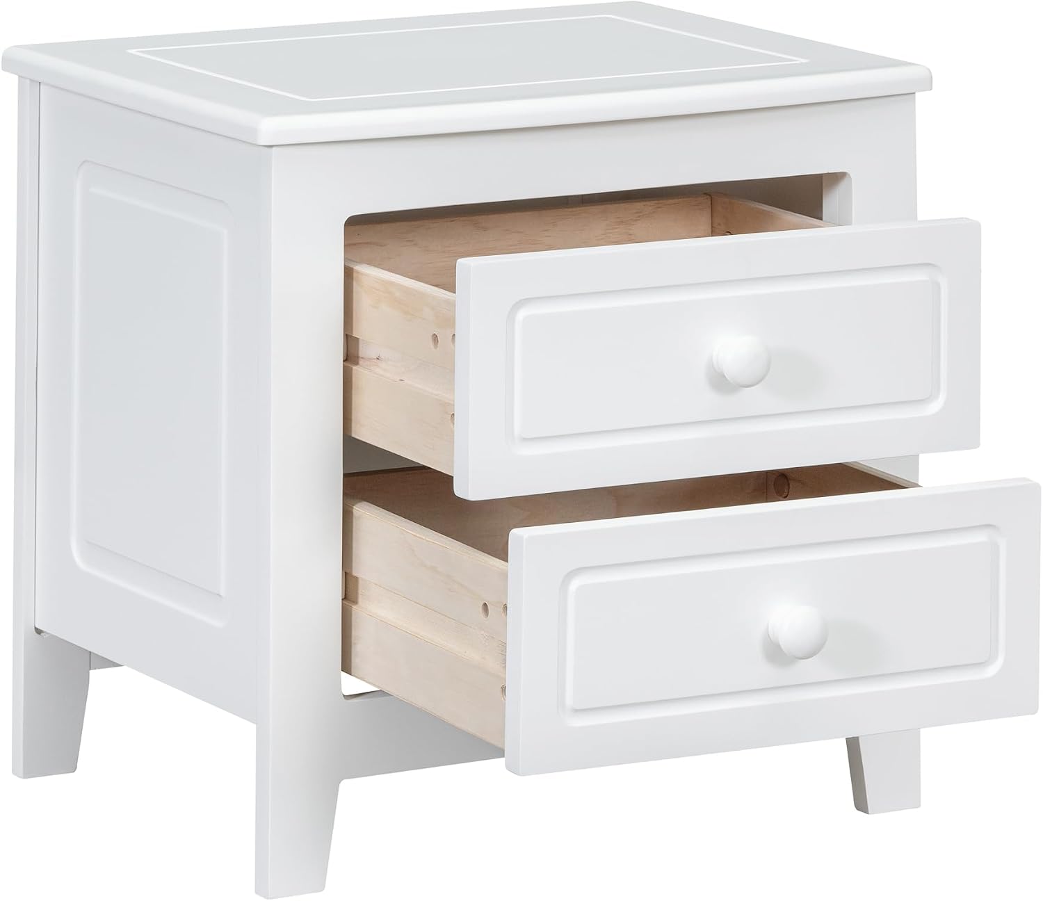 Harper & Bright Designs 3 Pieces Queen Bedroom Sets, Wooden Queen Size Platform Bed with 2 Nightstands, Retro Design Queen Bedroom Furniture Sets, Easy to Assemble (White)