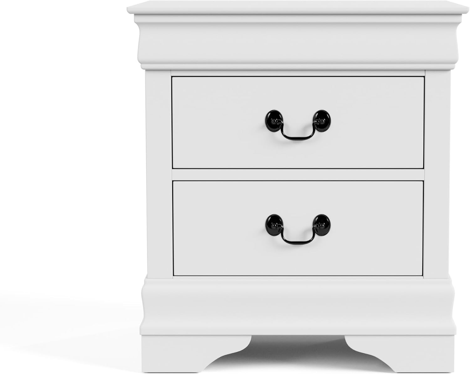 Furniture of America Arabella Traditional Solid Wood 3 Piece Bedroom Set, Queen Bed Frame and Nightstands Set of 2, Chic Sleigh Design Bedframe with Headboard and Footboard, Box Spring Needed, White