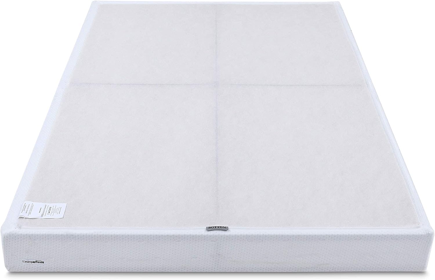 Amazon Basics Smart Box Spring Bed Base, 9-Inch Height Sturdy Mattress Foundation, Strong Metal Support, Tool-Free Easy Assembly, King, 79'L x 75.5'W x 9'H, White