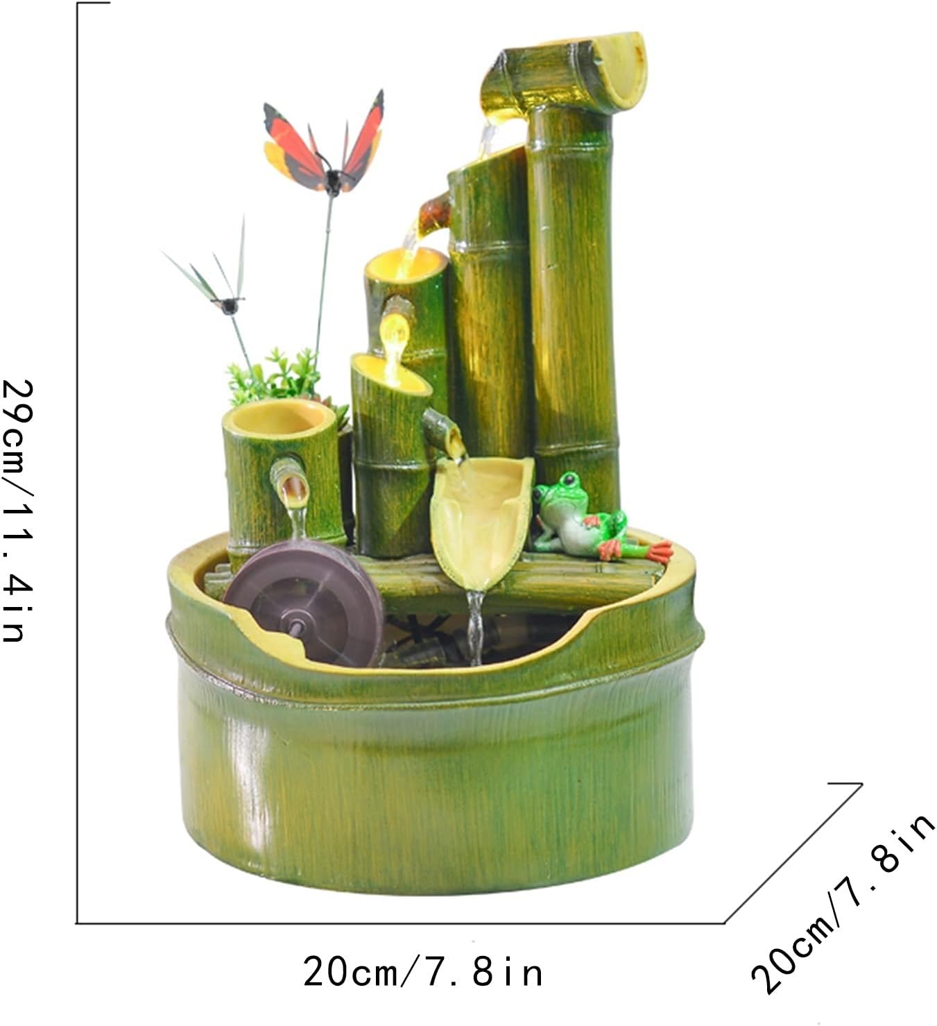 Tabletop Fountain Tabletop Fountain Waterfall Creative Imitation Bamboo Water Fountain Living Room TV Cabinet Decoration Indoor Small Ornament Desktop Fountain(Color:B)