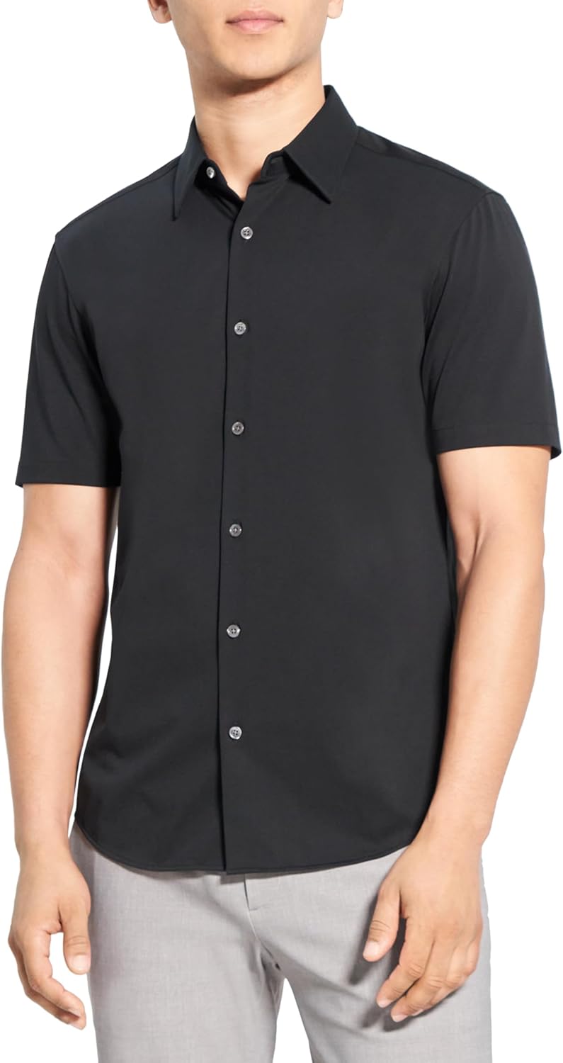 Theory Men's Irving Short Sleeve in Structure Knit