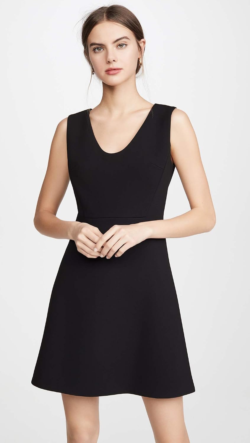 Theory Women's Scoop Flounce Dress, Black, 8