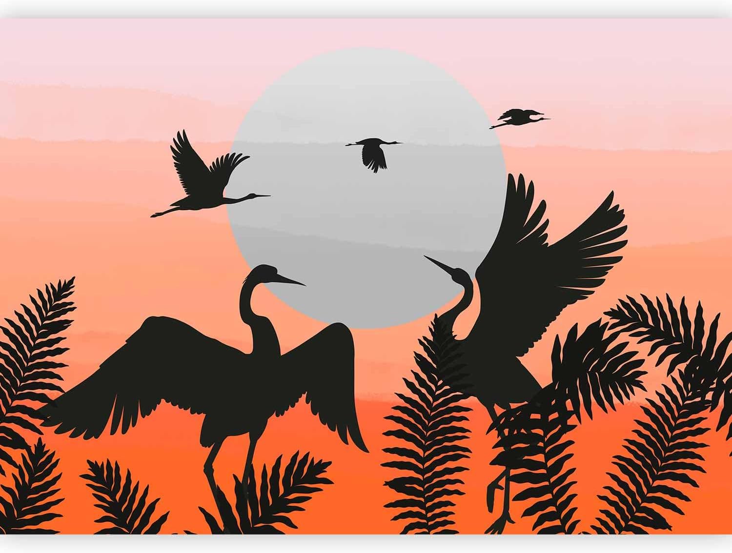 artgeist Premium Wall Mural Nature 157x110 in - Non-Woven Wallpaper Fleece Wall Decor Photo Print Picture Image Design Home Mural Crane Birds Landscape g-C-10093-a-b