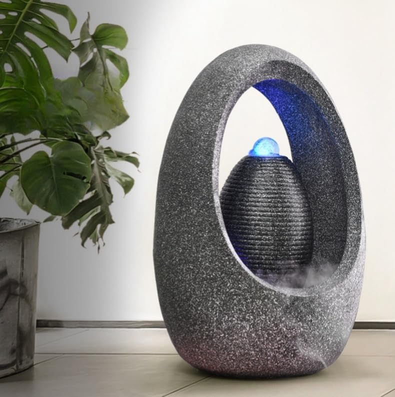Tabletop Water Fountain Indoor - Water Fountain Decor for Meditation, Relaxation for Yoga, Study, Tea, Living Room, Office, Beauty Club Decor (Medium)