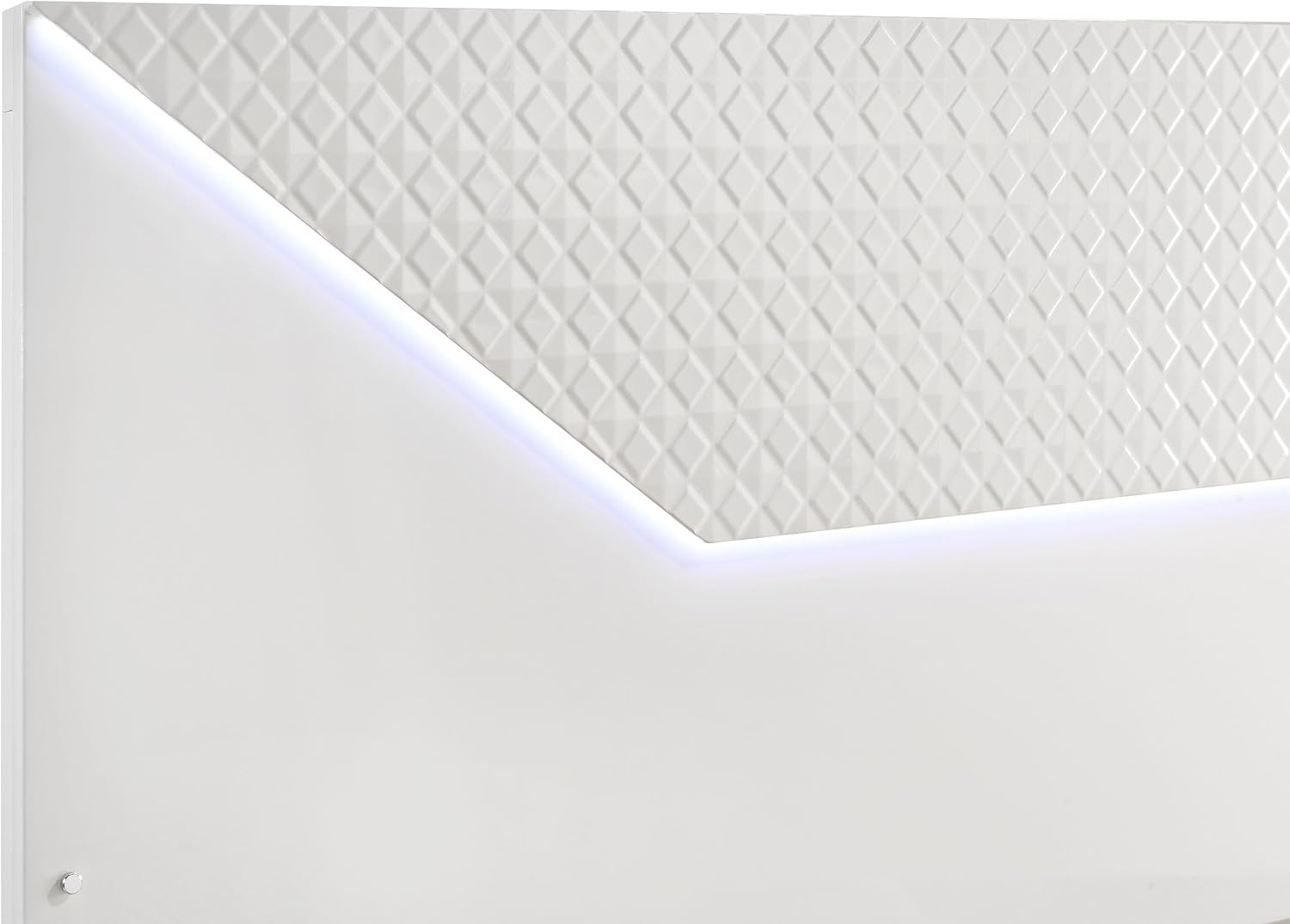 Coaster Home Furnishings Ives Contemporary 5-Piece Bedroom Set Queen Size LED Panel Bed Frame 57-inch Headboard White High Gloss 224941Q-S5