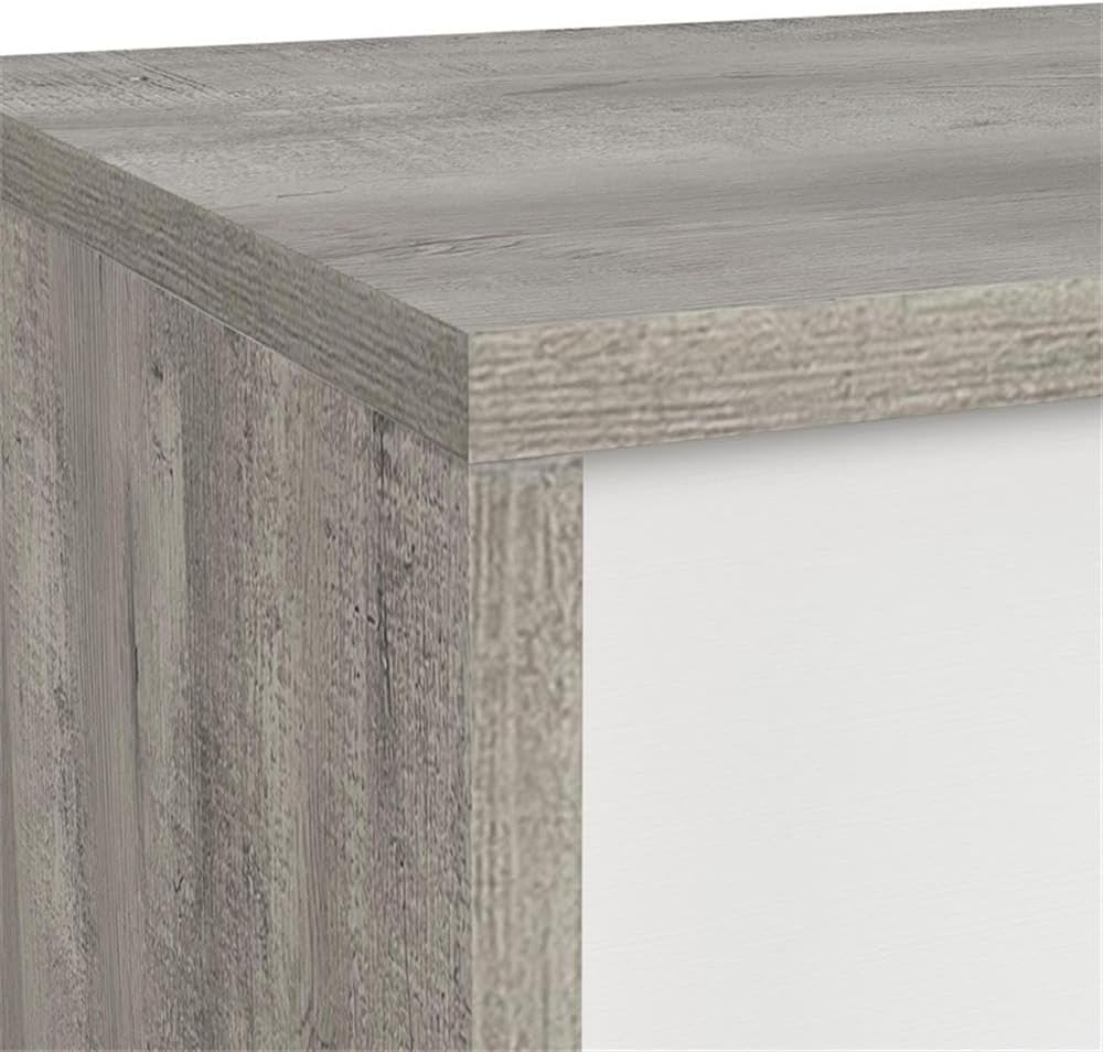 Pemberly Row Contemporary Wood Queen 5-Piece Bedroom Set, Dual Tone Finish, LED Headboard, USB Nightstand, Dovetail Drawers, Modern Design for Stylish and Functional Bedroom Decor