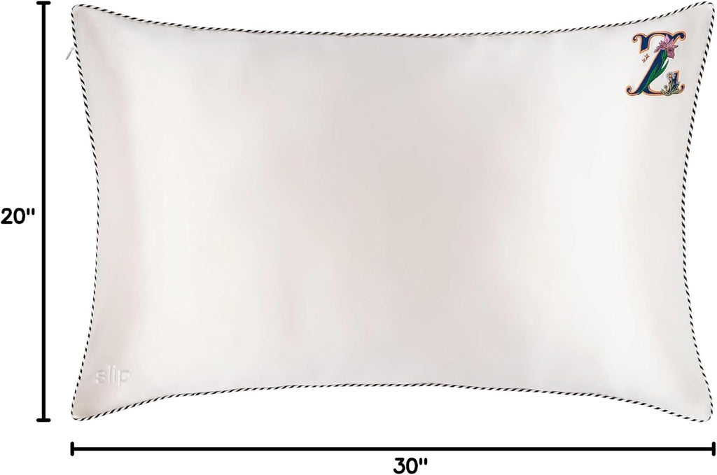slip The Original Queen Pure Silk Pillow Case - 100% Pure 22 Momme Mulberry Silk - Queen Standard Size - Anti-Aging, Anti-BedHead, Anti-Sleep Crease, Initial Collection: Letter Z (20' x 30')
