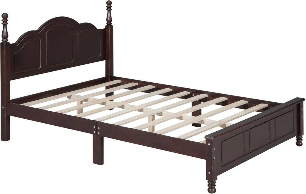 VilroCaz Retro Design 3-Pieces Bedroom Sets, Full Size Wood Platform Bed and 2 Nightstands with 2 Drawers and Sturdy Slats Support for Adults Bedroom