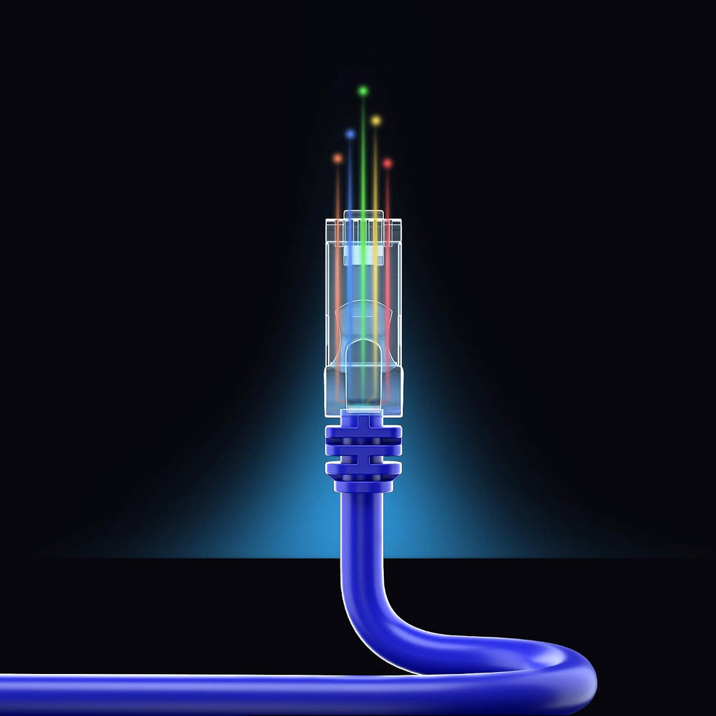 Maximm Cat 6 Ethernet Cable 1.5 ft (100-Pack) - High-Speed LAN Cable, Internet Cable, Patch Cable, and Network Cable - UTP, 10Gbps, 550MHz Ethernet Cord - Blue