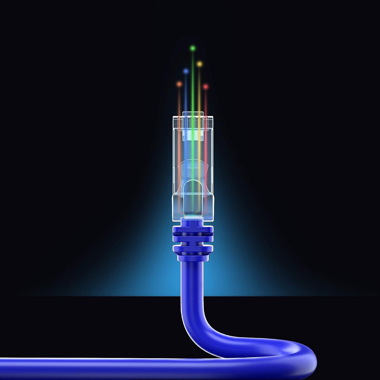 Maximm Cat 6 Ethernet Cable 1.5 ft (100-Pack) - High-Speed LAN Cable, Internet Cable, Patch Cable, and Network Cable - UTP, 10Gbps, 550MHz Ethernet Cord - Blue