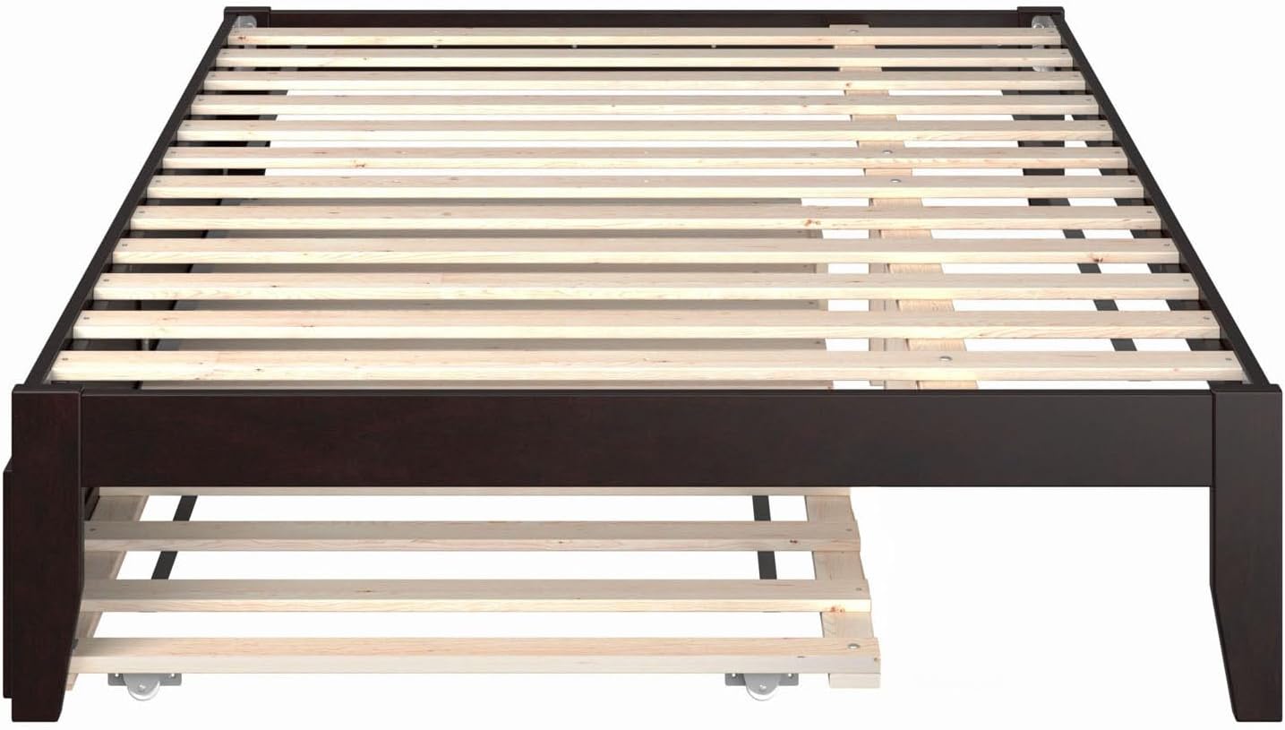 AFI Colorado Full Size Platform Bed with Twin Trundle and Charging Station in Espresso