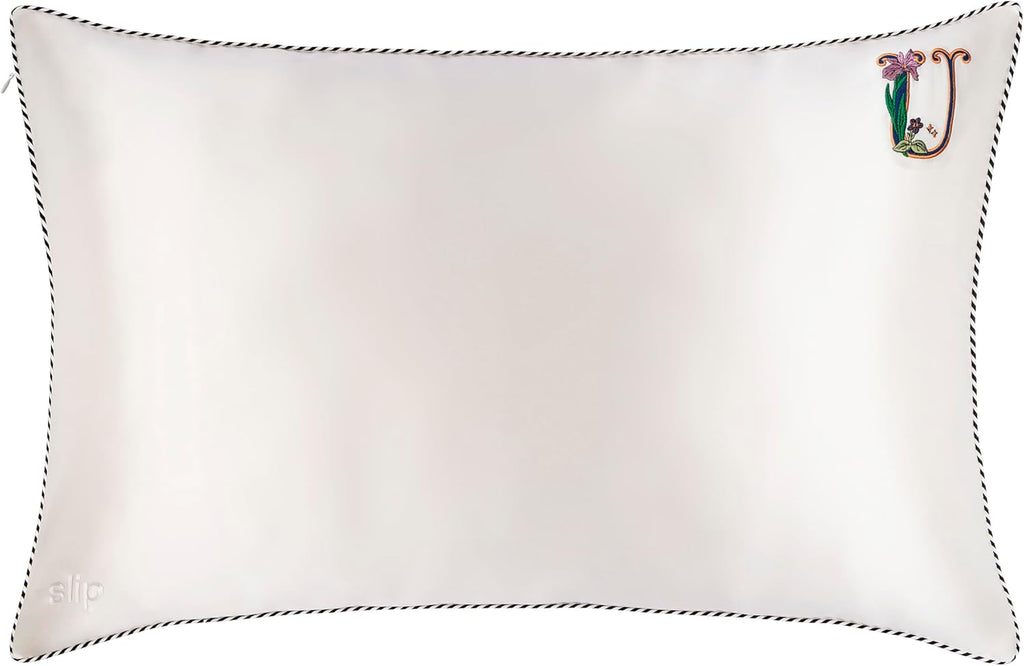 slip The Original Queen Pure Silk Pillow Case - 100% Pure 22 Momme Mulberry Silk - Queen Standard Size - Anti-Aging, Anti-BedHead, Anti-Sleep Crease, Initial Collection: Letter U (20' x 30')