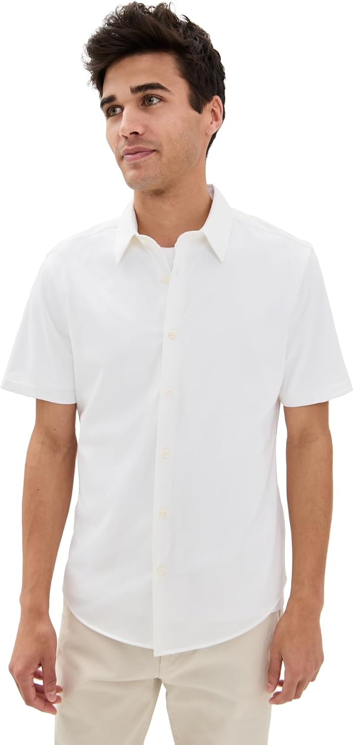 Theory Men's Structure Knit Irving Short Sleeve Shirt