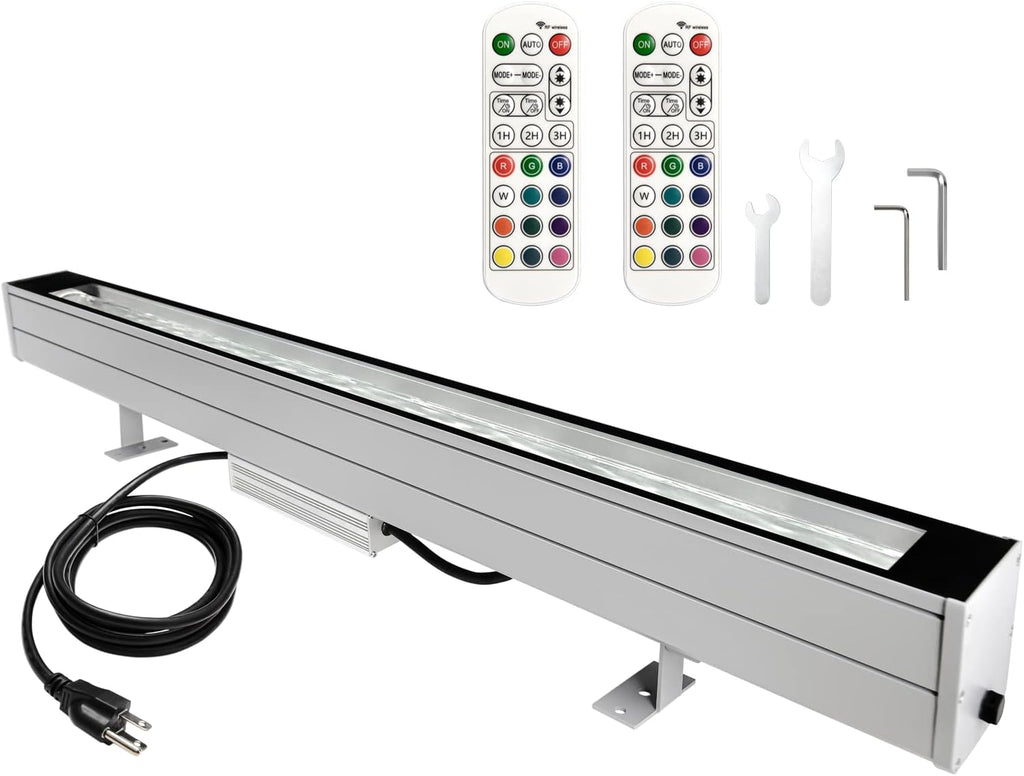 Ocean Wave Wall Wash Lighting, 60W Water Effect Projector Wall Washer LED Lights with Remote, RGBW Ambient Stage Lighting, 120V, Dimmable &Timing&11 Modes Color LED Light Bar