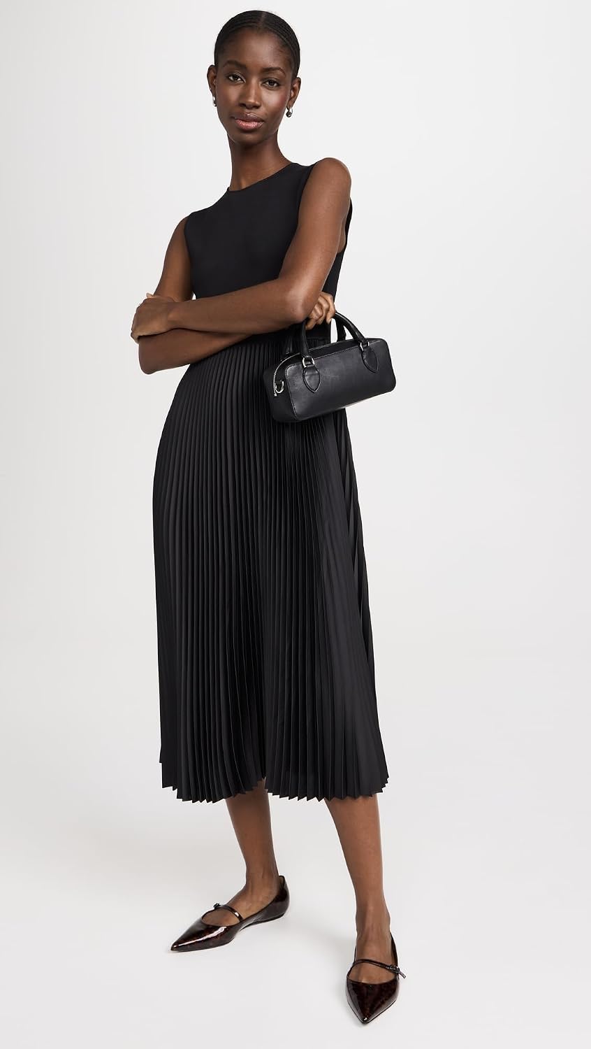 Theory Women's Crew Sleeveless Pleated Dress