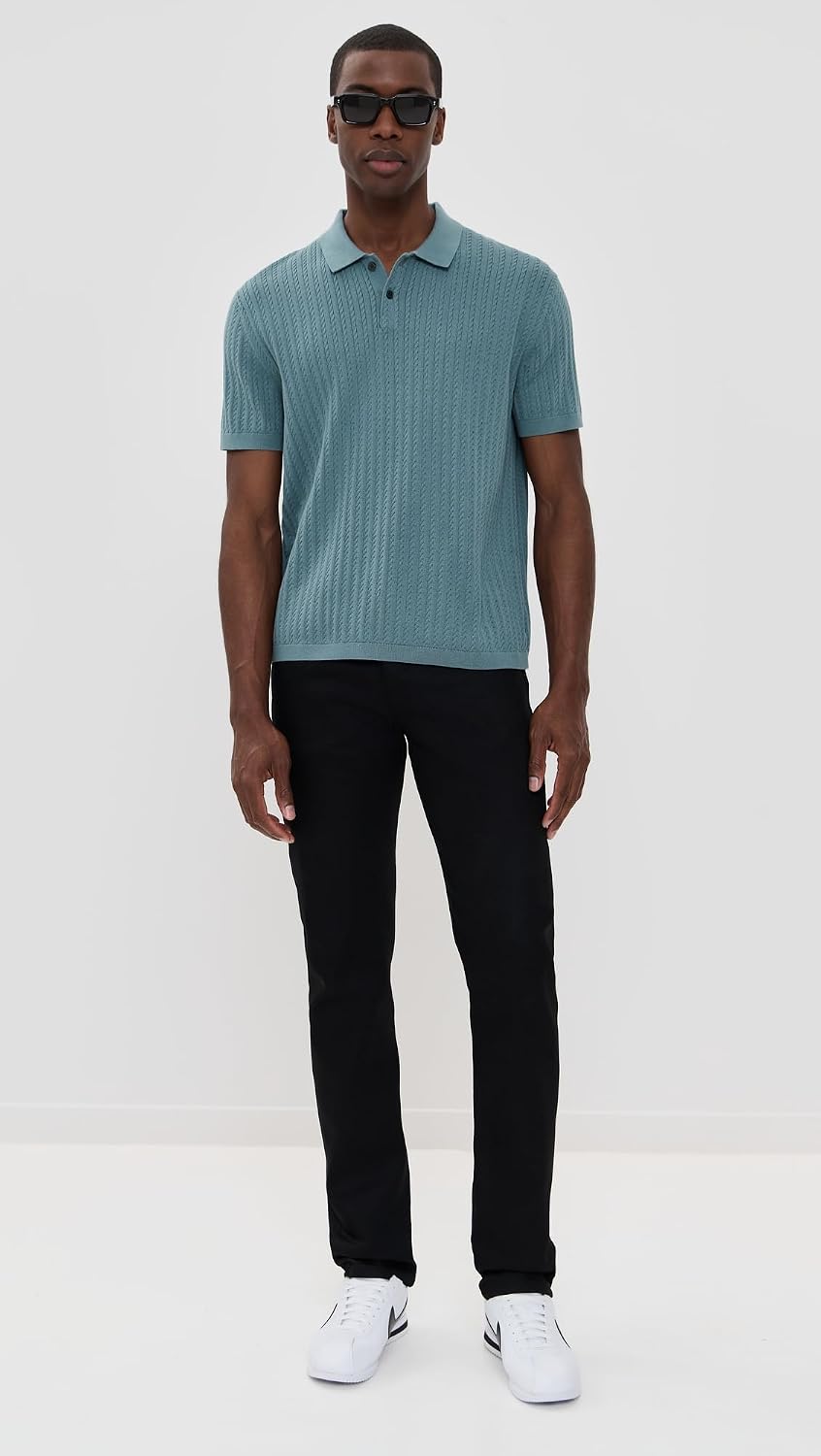 Theory Men's Short Sleeve Cable Polo