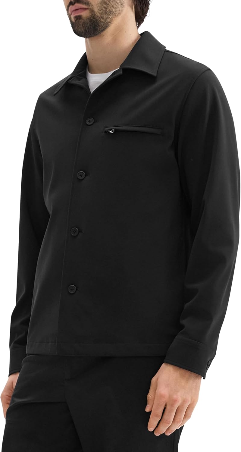 Theory Mens Overshirt WP in Precision Ponte Black X-Small