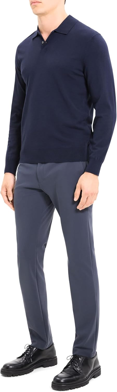 Theory Men's Goris Polo Long Sleeve in Light Bilen