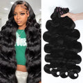15A Raw Human Hair Bundles Body Wave Human Hair,Triple Lifespan Indian Virgin Hair,No Tangle Shedding,Multiple Washes Keep Texture Silky Soft (4 Bundles Natural Color, 16 16 18 18 Inch)