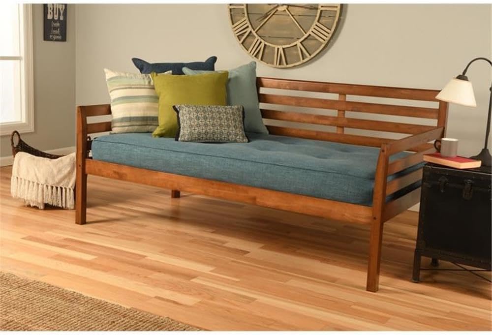 Kodiak Furniture Twin Size Daybed with Wooden Slats in Wood, in Brown, No Box Spring Needed, Easy Assembly