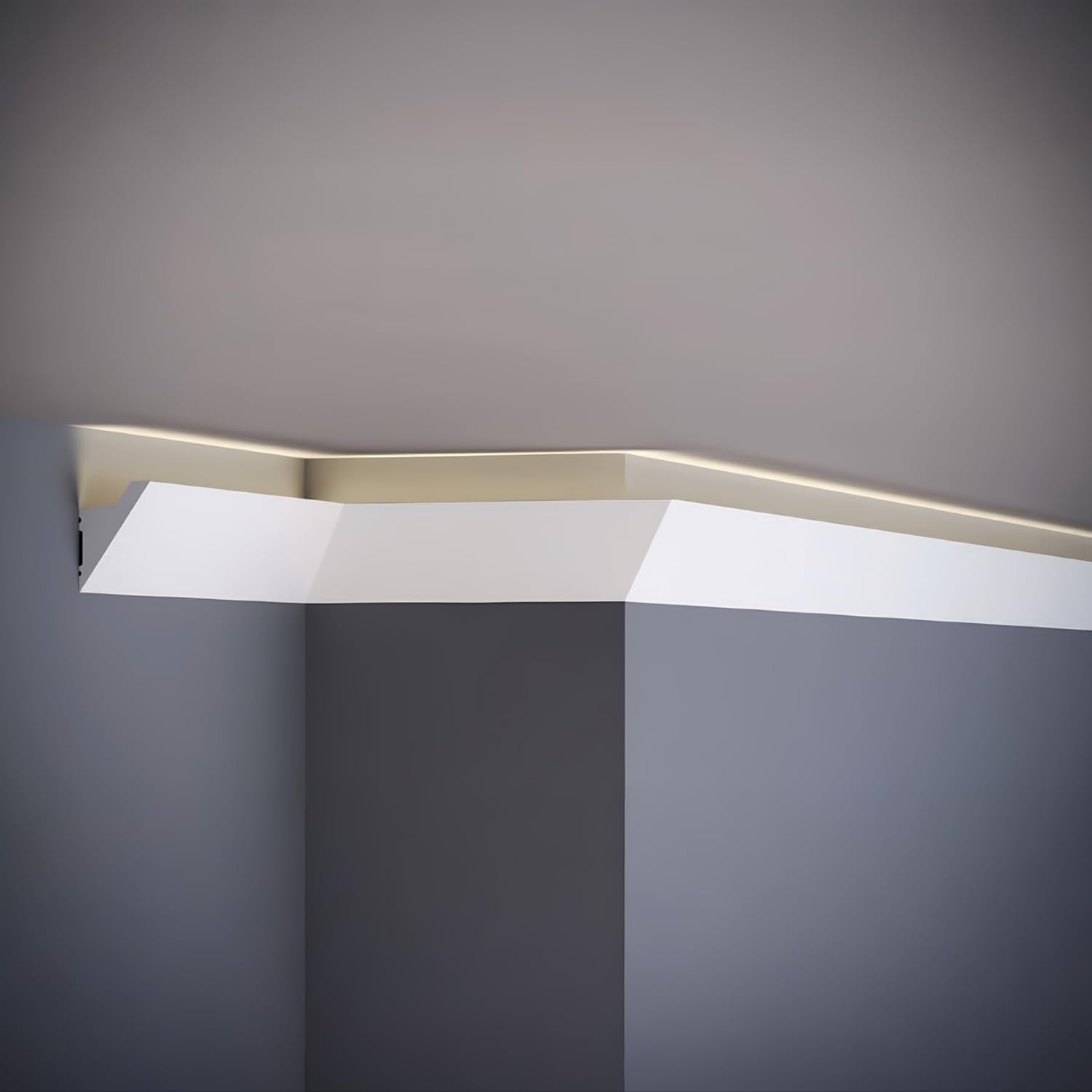 TUALCA 7-Piece 94.5″ (55.12 ft) Crown Molding with Duct Kit for Seamless Ambient Home Accent Lighting | Waterproof Channel for Easy LED Strip Installation (Crown Molding | ACL-008-A)