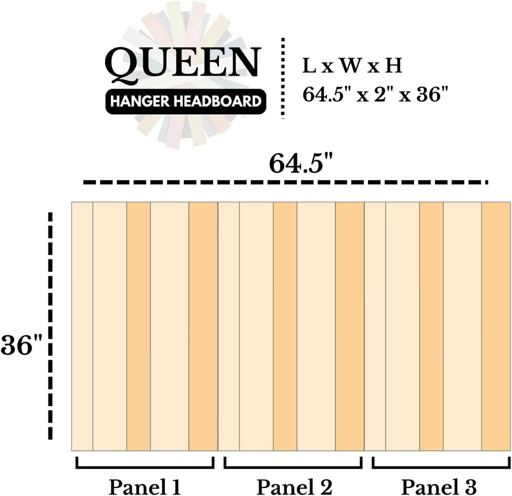 Barn Walls Red Dragon Skin Headboard, Modern Design, Solid Wood Headboard, Floating Panels, Wall Mount, Adjustable Height, Easy Assembly, Queen Size