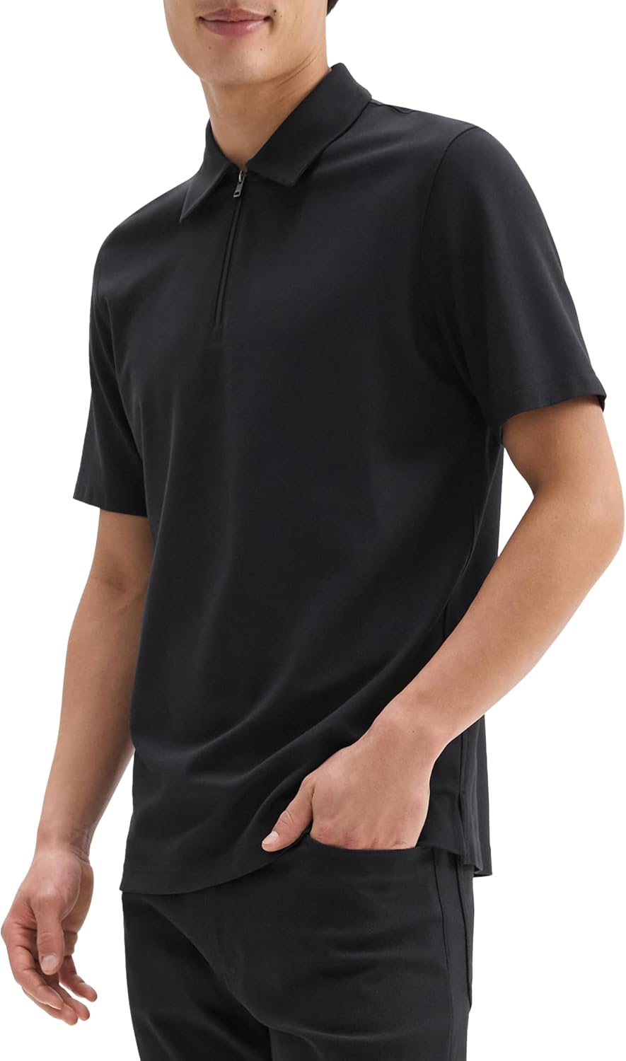 Theory Men's Ryder Quarterzip Polo in Relay Jersey