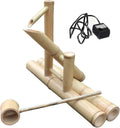 Japanese Bamboo Water Fountain Kit, Zen Garden Waterfeature with Pump and Water Spoon, Split-Resistant Bamboo, Indoor Outdoor Zen Garden Water Features