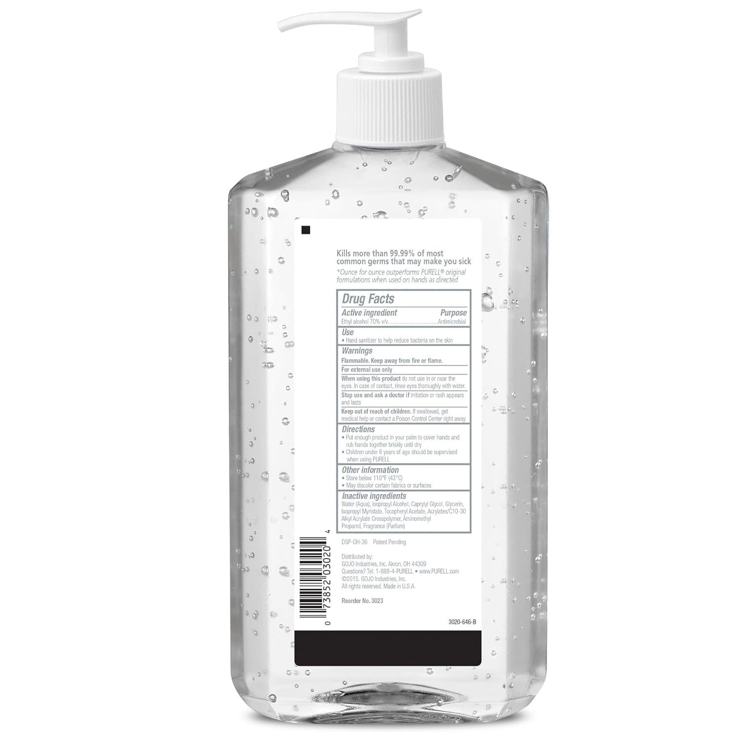 PURELL Advanced Hand Sanitizer Refreshing Gel, Clean Scent, 20 fl oz Pump Bottle (Pack of 12) – 3023-12