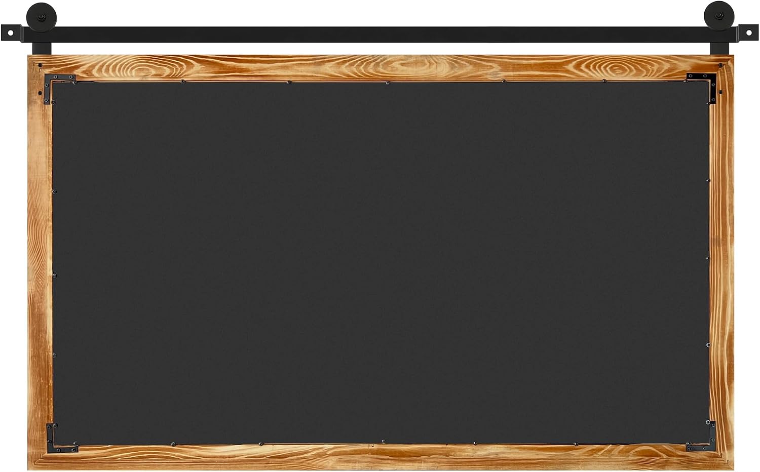 COGOOD Farmhouse Bathroom Mirror - 49 x 30 Rustic Wood Framed Wall Barn Door Mirror for Entryway, Living Room, Entryway Wall Decor (Brown)