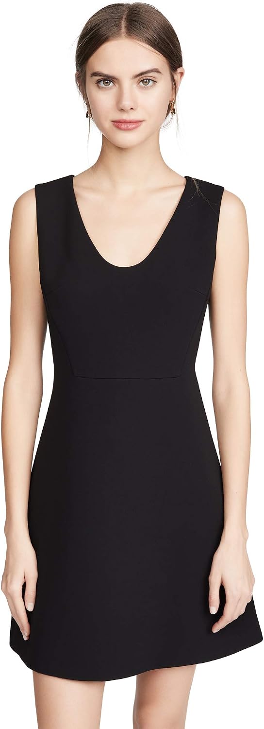 Theory Women's Scoop Flounce Dress, Black, 8
