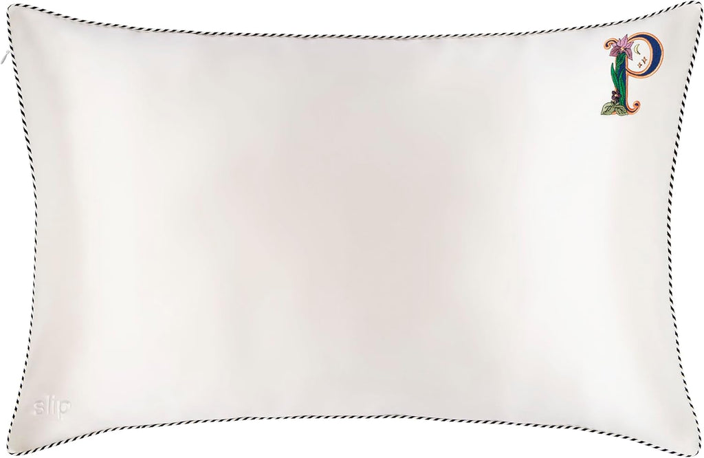 slip The Original Queen Pure Silk Pillow Case - 100% Pure 22 Momme Mulberry Silk - Queen Standard Size - Anti-Aging, Anti-BedHead, Anti-Sleep Crease, Initial Collection: Letter P (20' x 30')